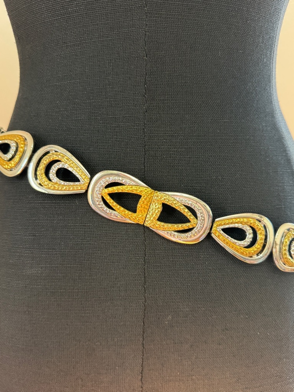 Gold and Silver Linked Teardrop Waist Belt